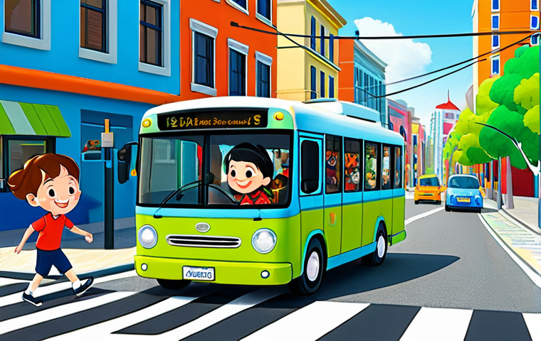 Tayo and Friends in the City**
"Tayo the Little Bus, Rogi, Lani, and Gani driving together through a colorful and whimsical city street, fully clothed, appropriate attire. Background: friendly buildings, pedestrian crossing, sunny day. Style: cheerful, cartoon illustration, vibrant colors, perfect anatomy, well-formed wheels, safe for work, family-friendly, appropriate content, professional illustration."
**