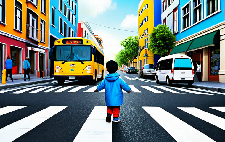 타요의 교훈과 스토리 - Friendship & Teamwork**

"Tayo, Rogi, Lani, and Gani, fully clothed in cartoon style, working togeth...