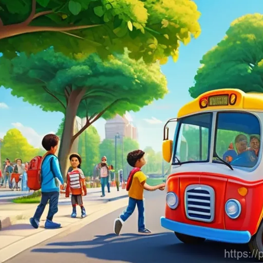 타요의 교훈적 콘텐츠 - **Urban Learning Adventure**
    A vibrant and bustling cartoon city park on a bright, sunny day. Tw...