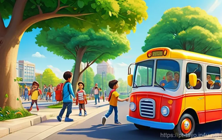타요의 교훈적 콘텐츠 - **Urban Learning Adventure**
A vibrant and bustling cartoon city park on a bright, sunny day. Tw...