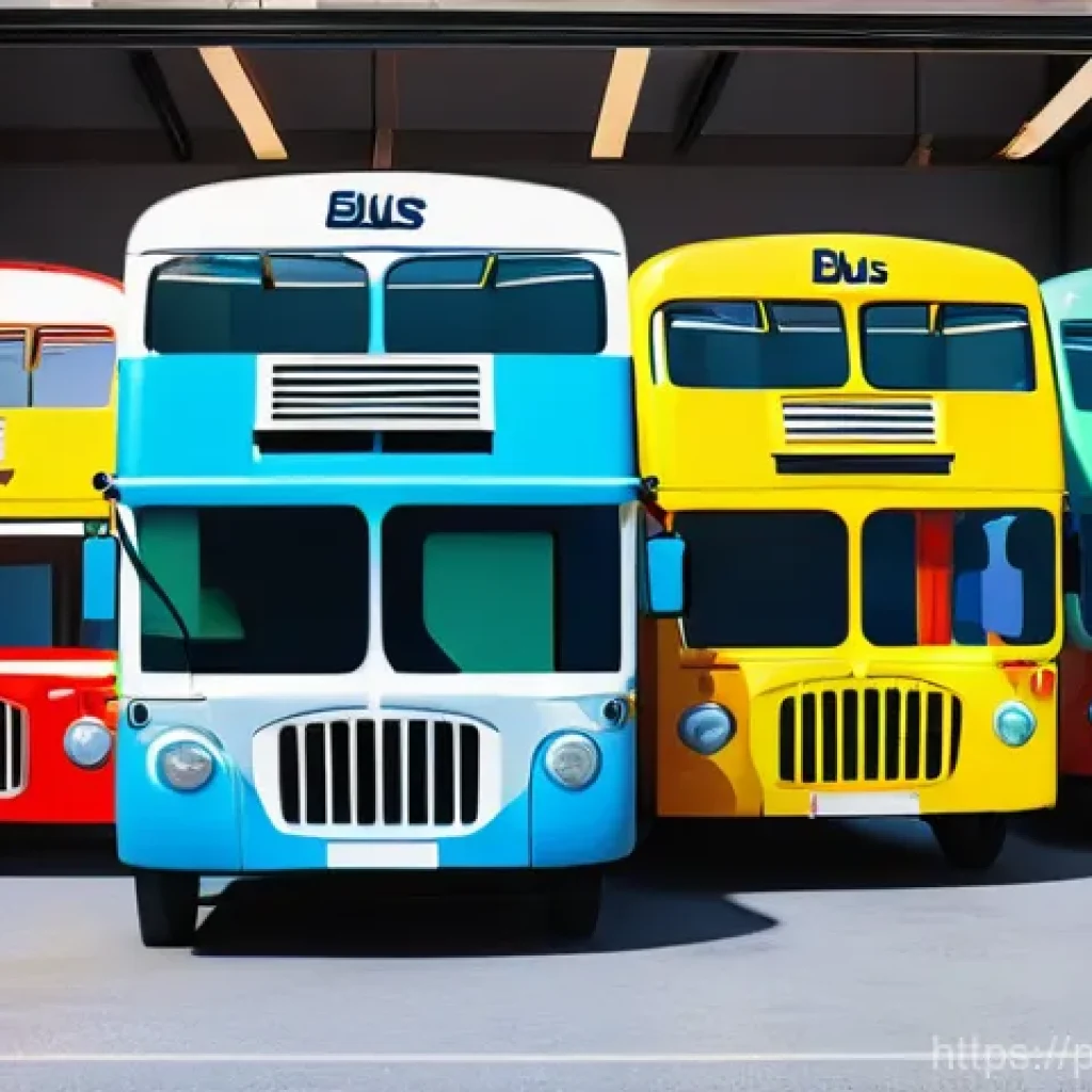 타요 테마별 에피소드 - **Prompt: Joyful Teamwork in the Bus Garage**
A vibrant, cheerful scene set inside the brightly ...
