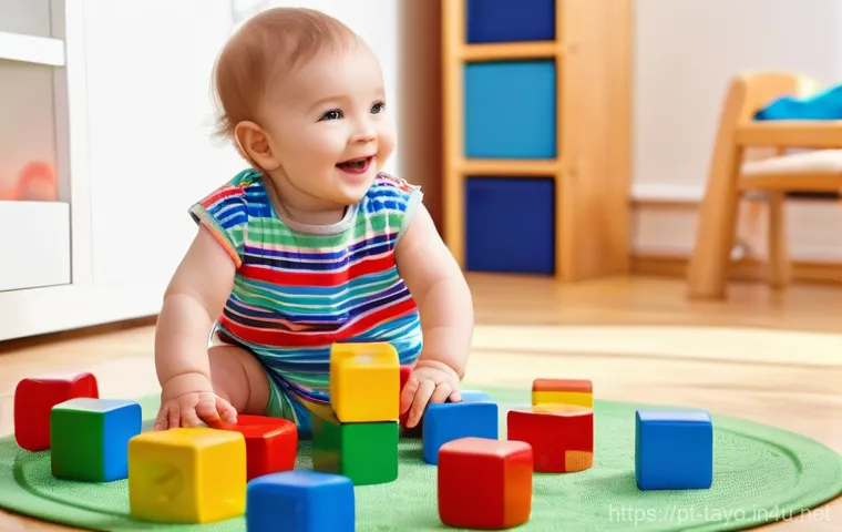 타요 OST 앨범 - **Prompt:** A joyous, plump toddler, approximately 18 months old, with bright, curious eyes and a wi...