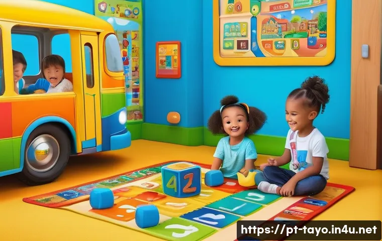 타요와 디지털 기술 - **Prompt 1: Tayo's Digital Classroom Adventure**
"A vibrant, dynamic illustration of diverse chi...