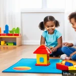 Home 18 타요의 시장 점유율 - A vibrant and colorful playroom scene featuring children aged 2 to 5 playing with Tayo brand educati...