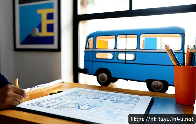 Home 26 타요 애니메이션 작화 분석 - Photorealistic animation studio desk in São Paulo, a Brazilian illustrator studying a generic friend...
